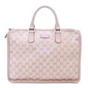 Gucci GG Crystal Boston bag pink coated canvas